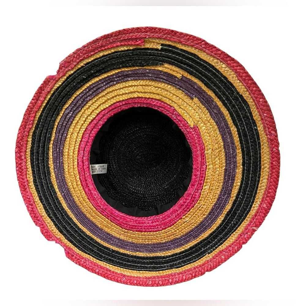 Designer Multicolor Striped Straw Summer Hat - image 6