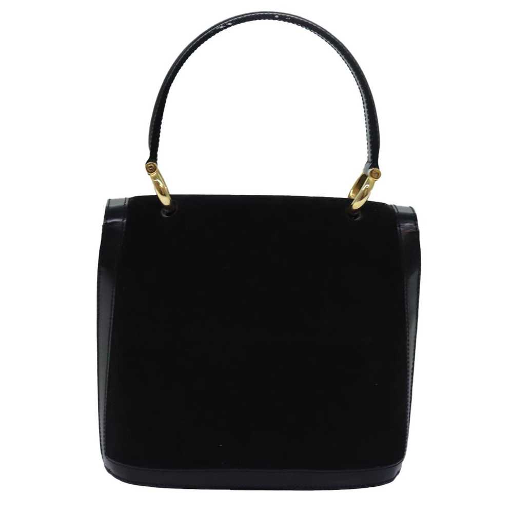 Celine CELINE Hand Bag Suede Leather Black Auth 8… - image 2