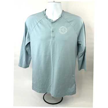 Gymshark Mens Blue Henley 3/4 Sleeve 2 Button Lif… - image 1