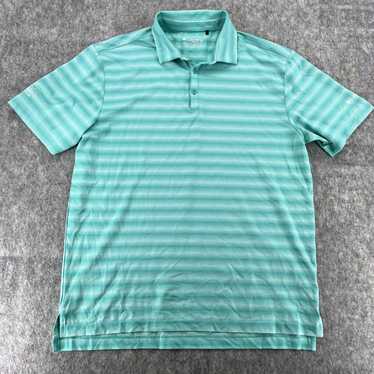 Vintage Columbia Golf Mens Sea Blue Striped Polo S