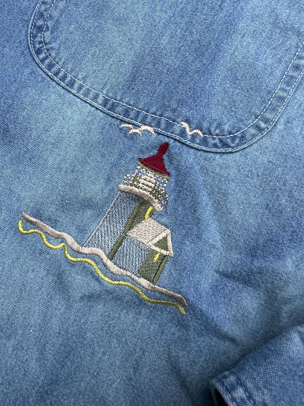 Vintage Vintage 90s Coastal Embroidered Lighthous… - image 4