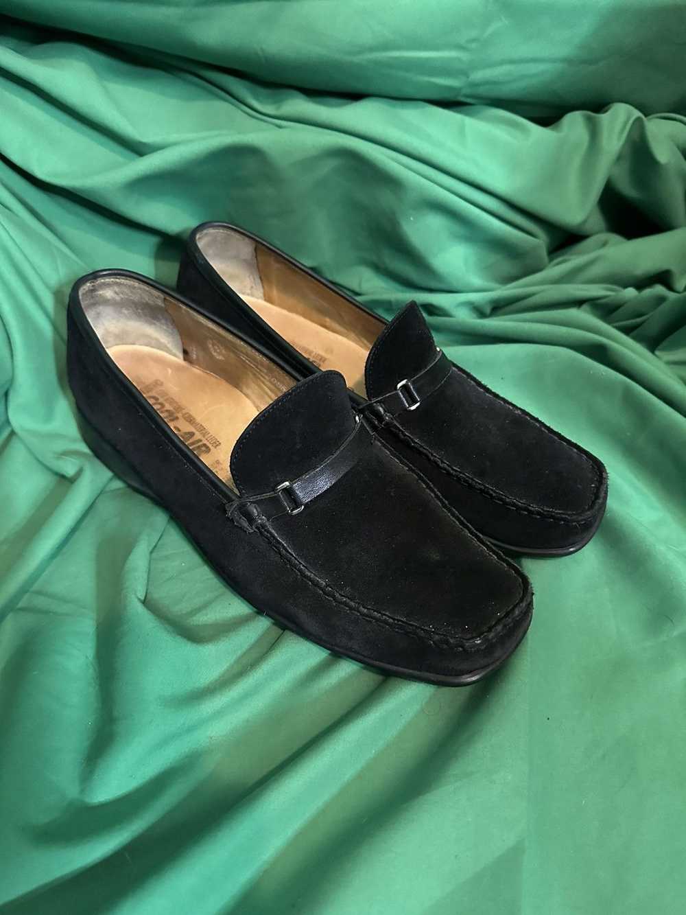 Mephisto Black suede square toe loafers with leat… - image 1