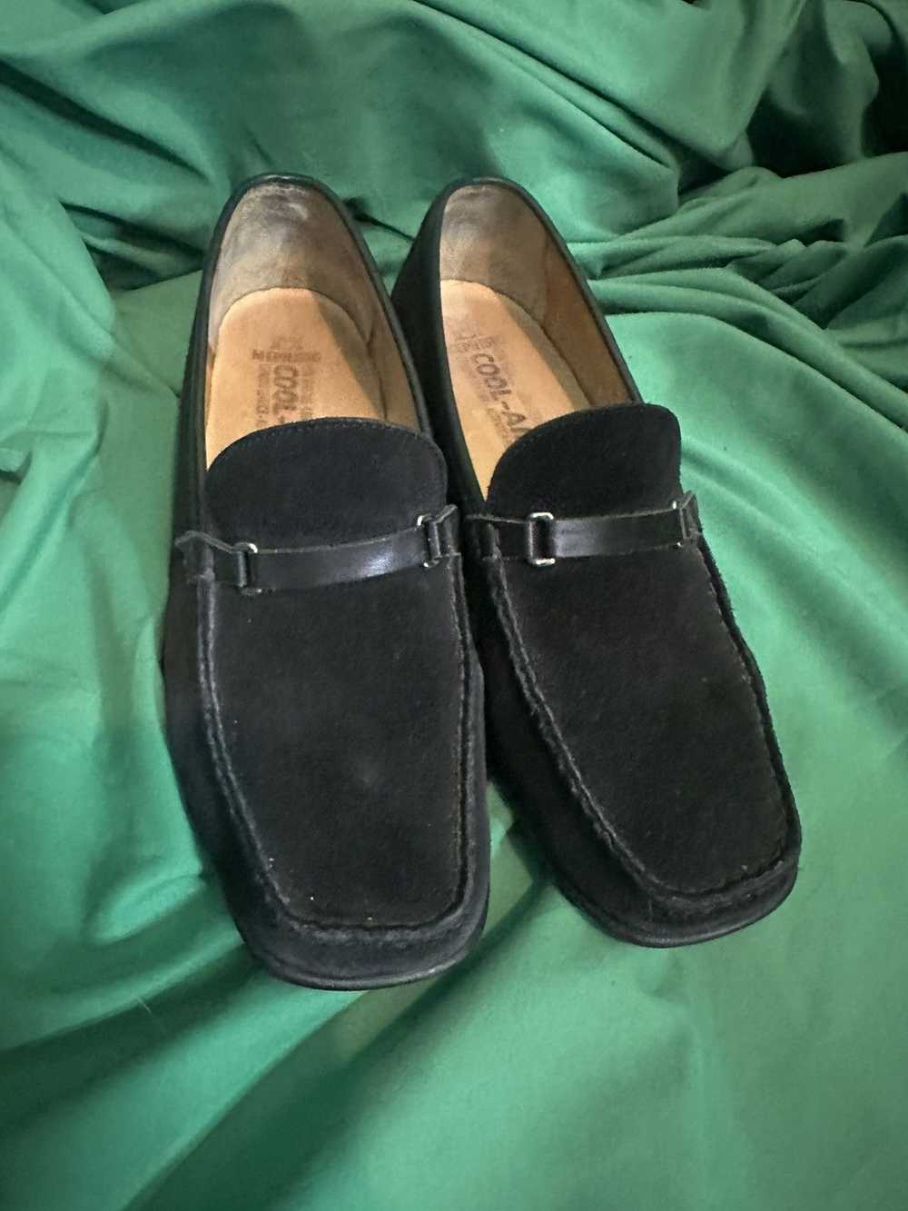 Mephisto Black suede square toe loafers with leat… - image 2