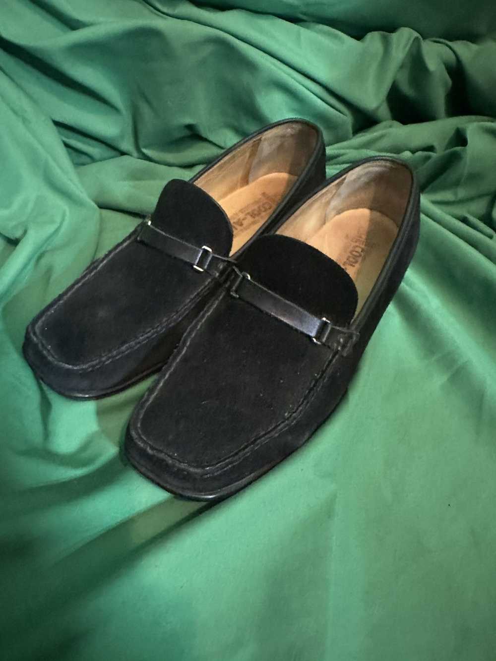 Mephisto Black suede square toe loafers with leat… - image 3