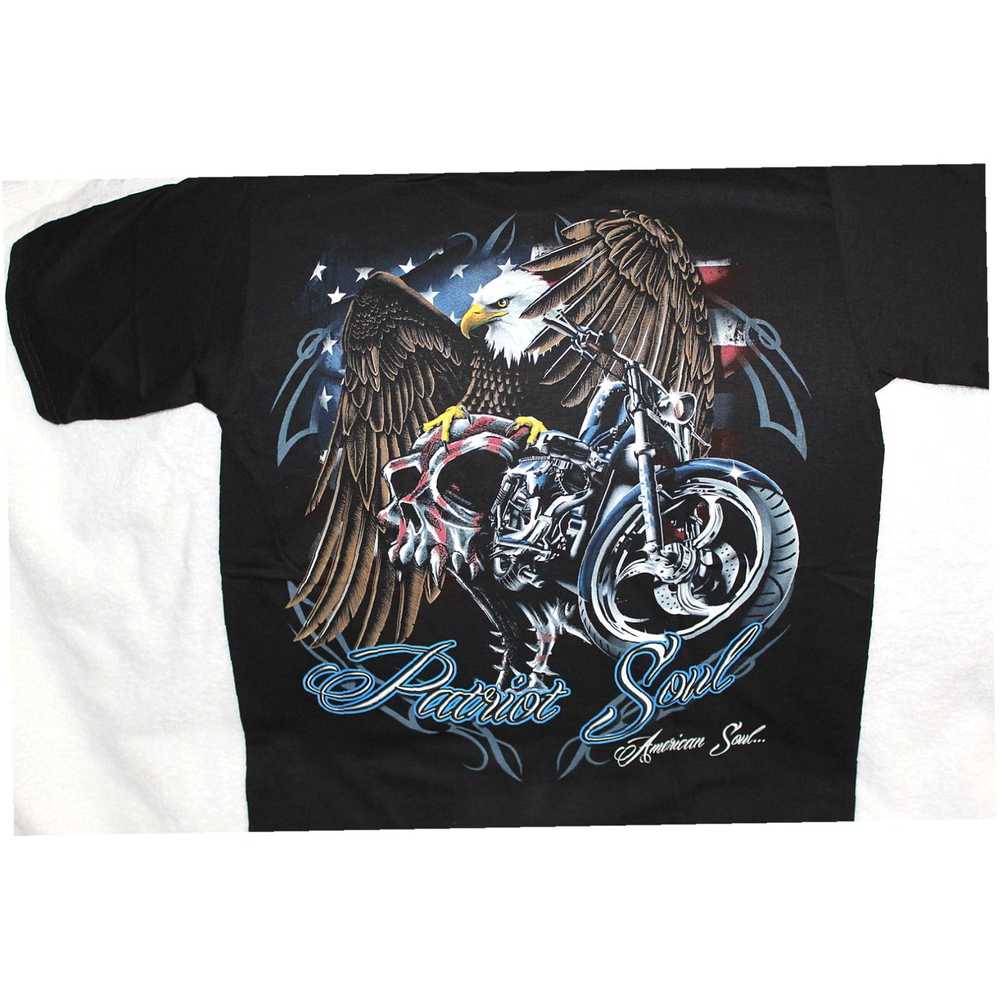 Vintage Patriotic American Soul Eagle Skull Motor… - image 2