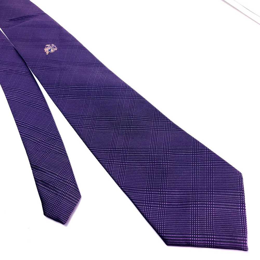 Bachrach Bachrach Purple Silk Tie Woven Glen Chec… - image 1