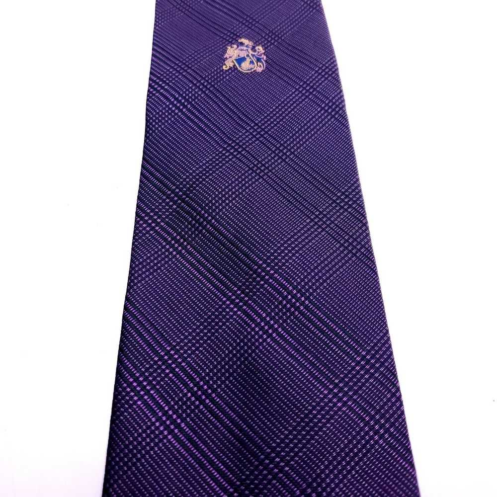 Bachrach Bachrach Purple Silk Tie Woven Glen Chec… - image 2