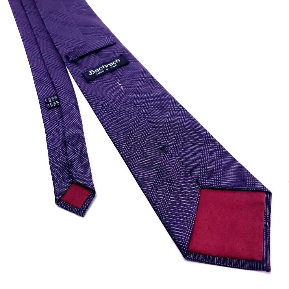 Bachrach Bachrach Purple Silk Tie Woven Glen Chec… - image 3