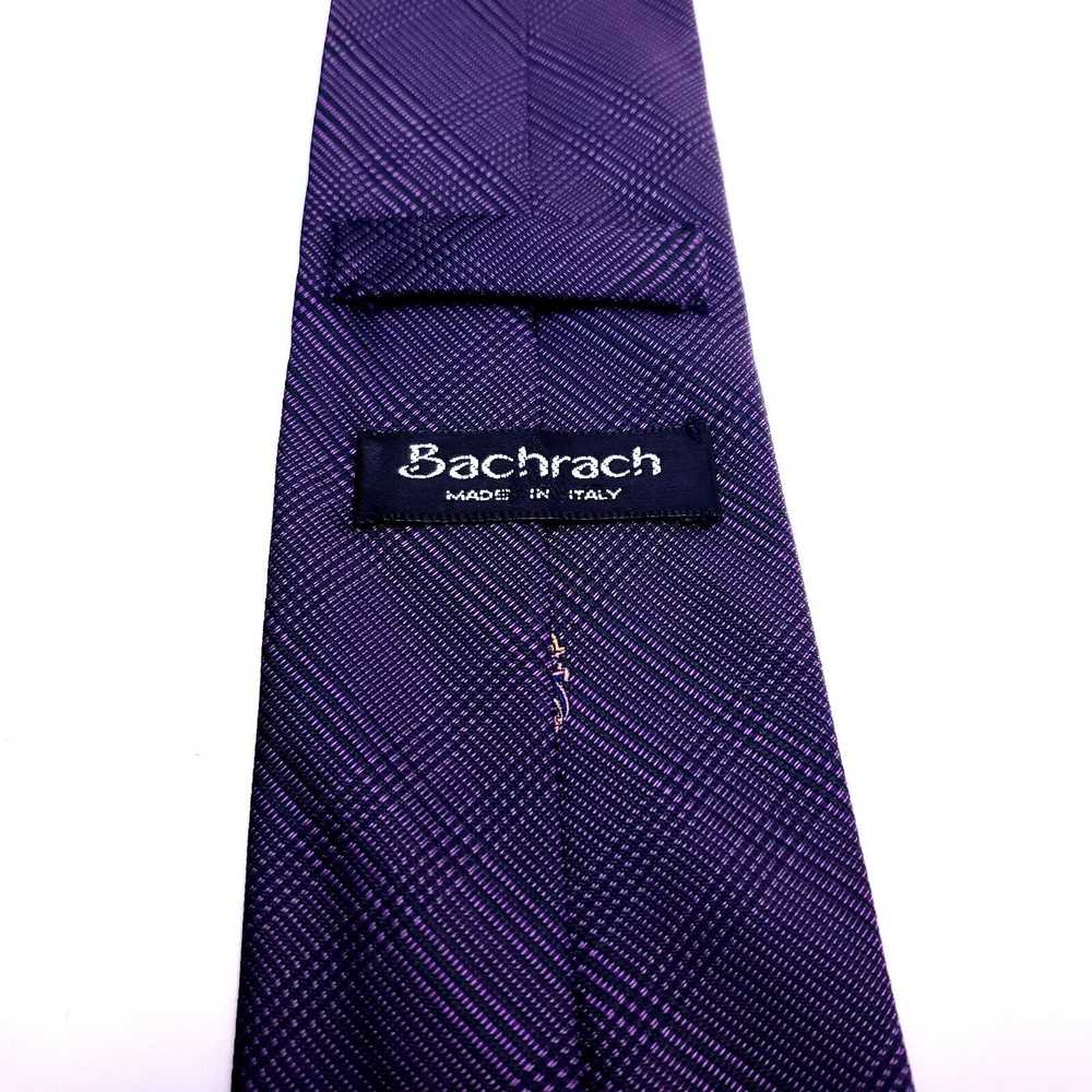 Bachrach Bachrach Purple Silk Tie Woven Glen Chec… - image 4