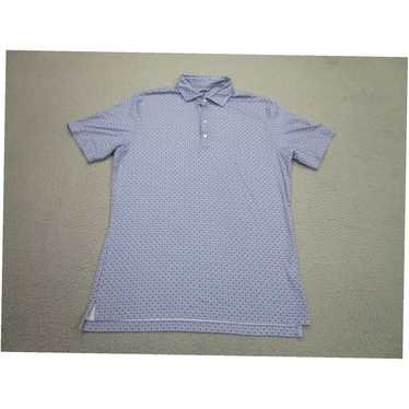 Vintage Men's Purple Blue Floral Golf Polo Shirt … - image 1