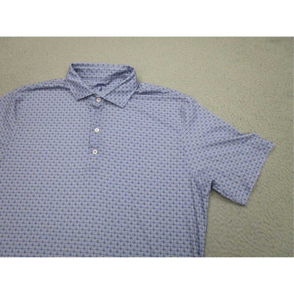 Vintage Men's Purple Blue Floral Golf Polo Shirt … - image 2