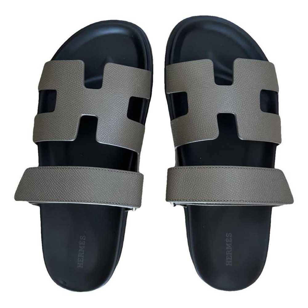 Hermès Chypre leather flip flops - image 1