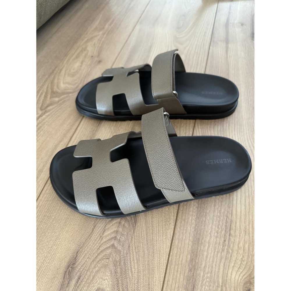 Hermès Chypre leather flip flops - image 2