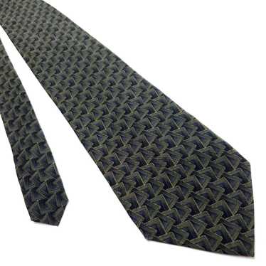 Dockers Dockers Green Silk Tie Woven Wide Geometr… - image 1