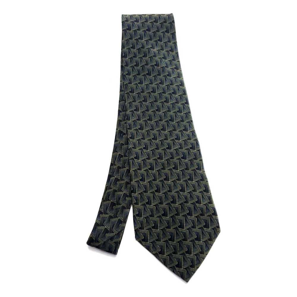 Dockers Dockers Green Silk Tie Woven Wide Geometr… - image 6