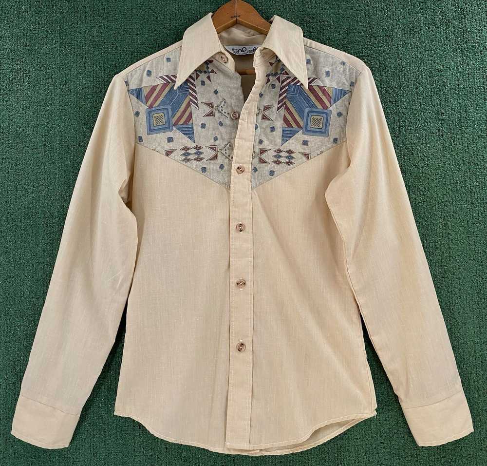 Vintage 80’s Quilted Patchwork Western Button Up … - image 1