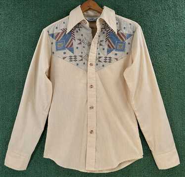 Vintage 80’s Quilted Patchwork Western Button Up … - image 1