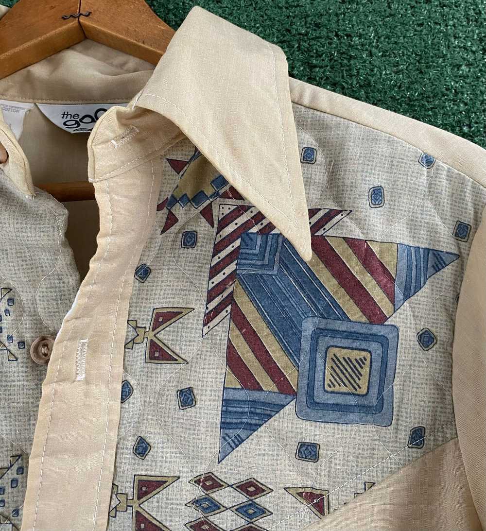 Vintage 80’s Quilted Patchwork Western Button Up … - image 3