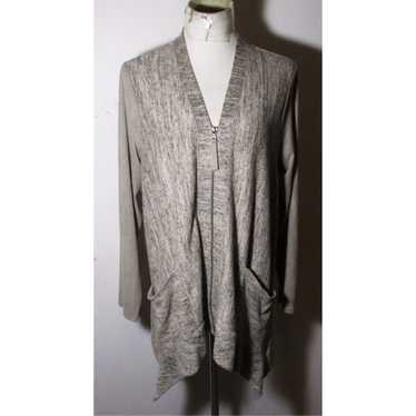 Vintage Gray Taupe Full Zip Asymmetrical Cover To… - image 1