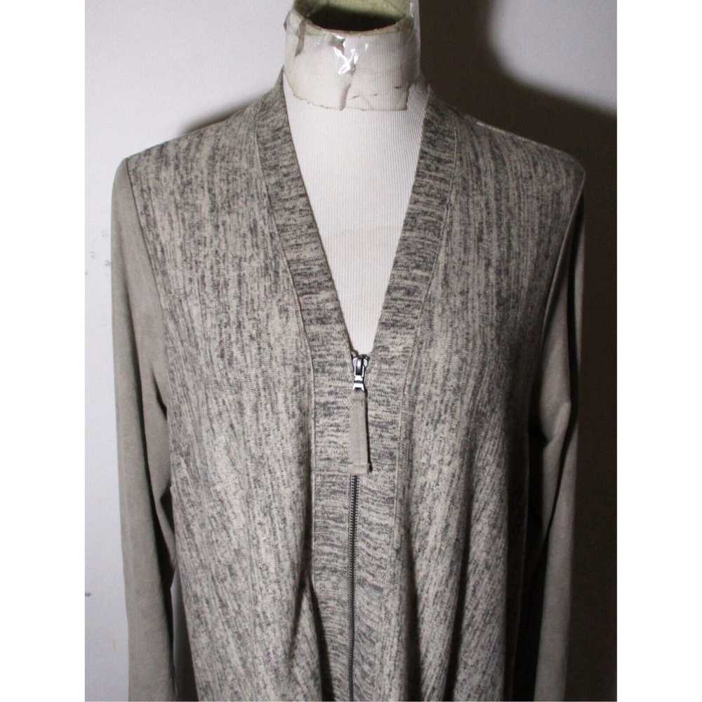 Vintage Gray Taupe Full Zip Asymmetrical Cover To… - image 2