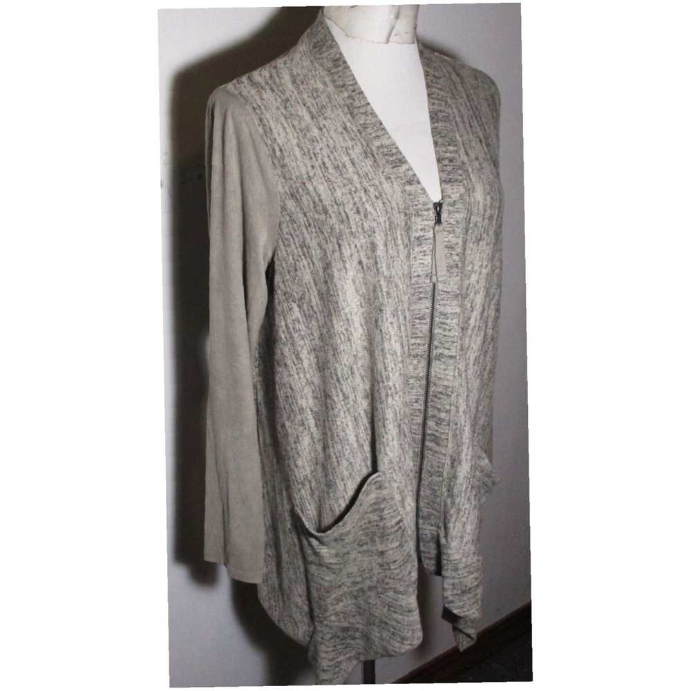 Vintage Gray Taupe Full Zip Asymmetrical Cover To… - image 3