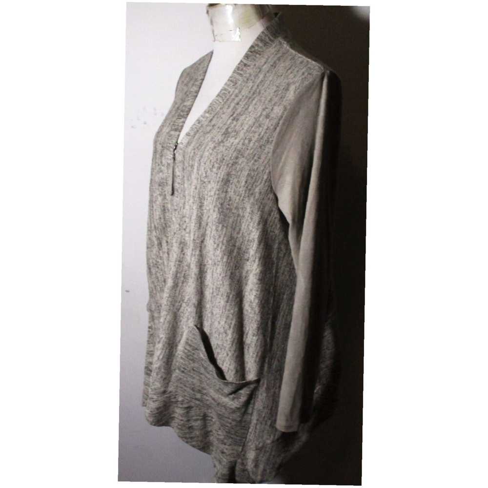 Vintage Gray Taupe Full Zip Asymmetrical Cover To… - image 4