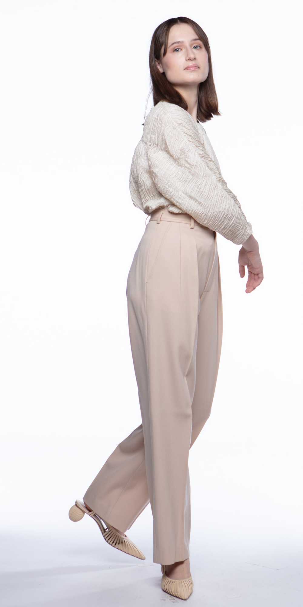 Yves Saint Laurent blush gabardine wool trouser p… - image 1