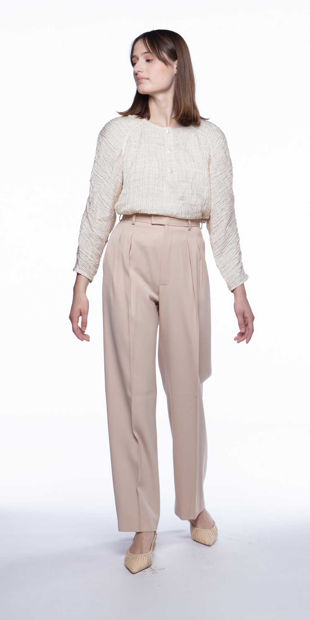 Yves Saint Laurent blush gabardine wool trouser p… - image 2