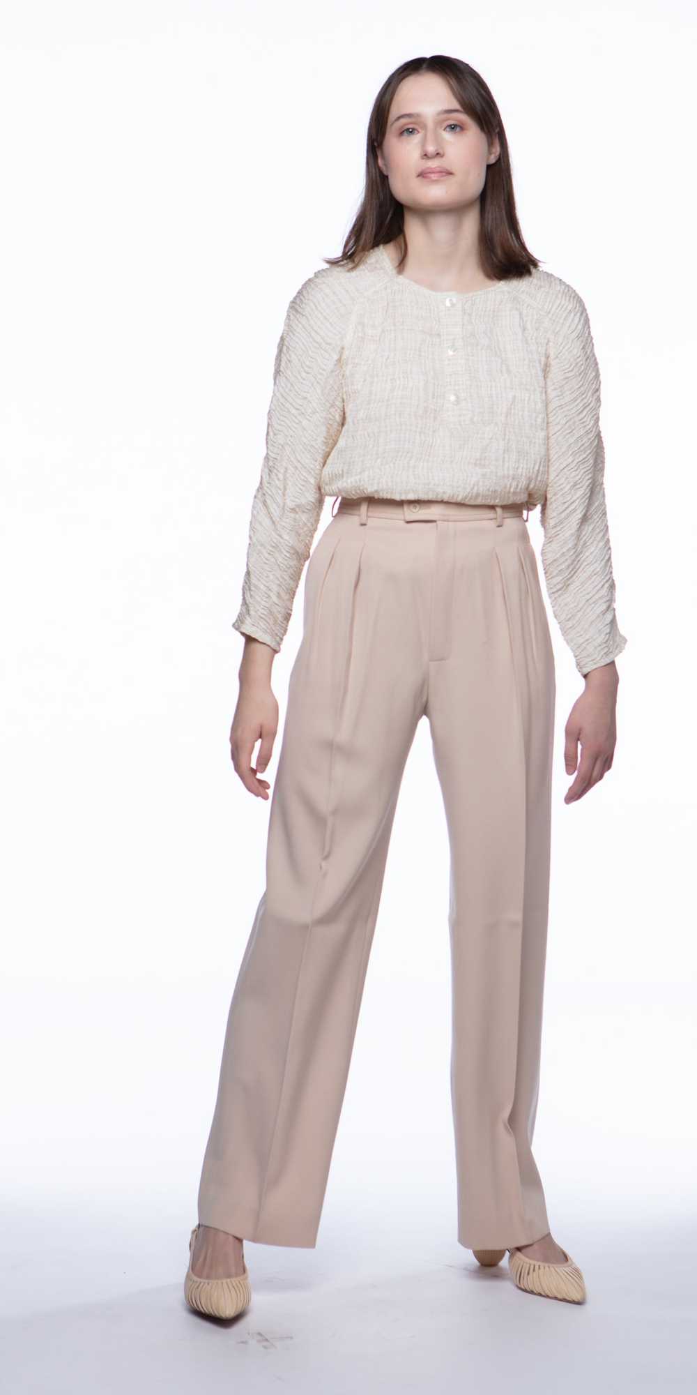 Yves Saint Laurent blush gabardine wool trouser p… - image 3