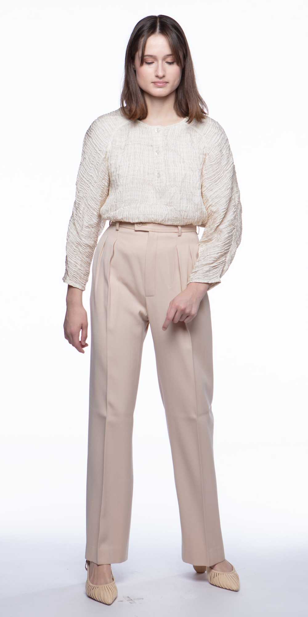 Yves Saint Laurent blush gabardine wool trouser p… - image 4