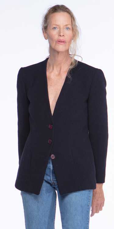 Giorgio Armani navy bouclé blazer