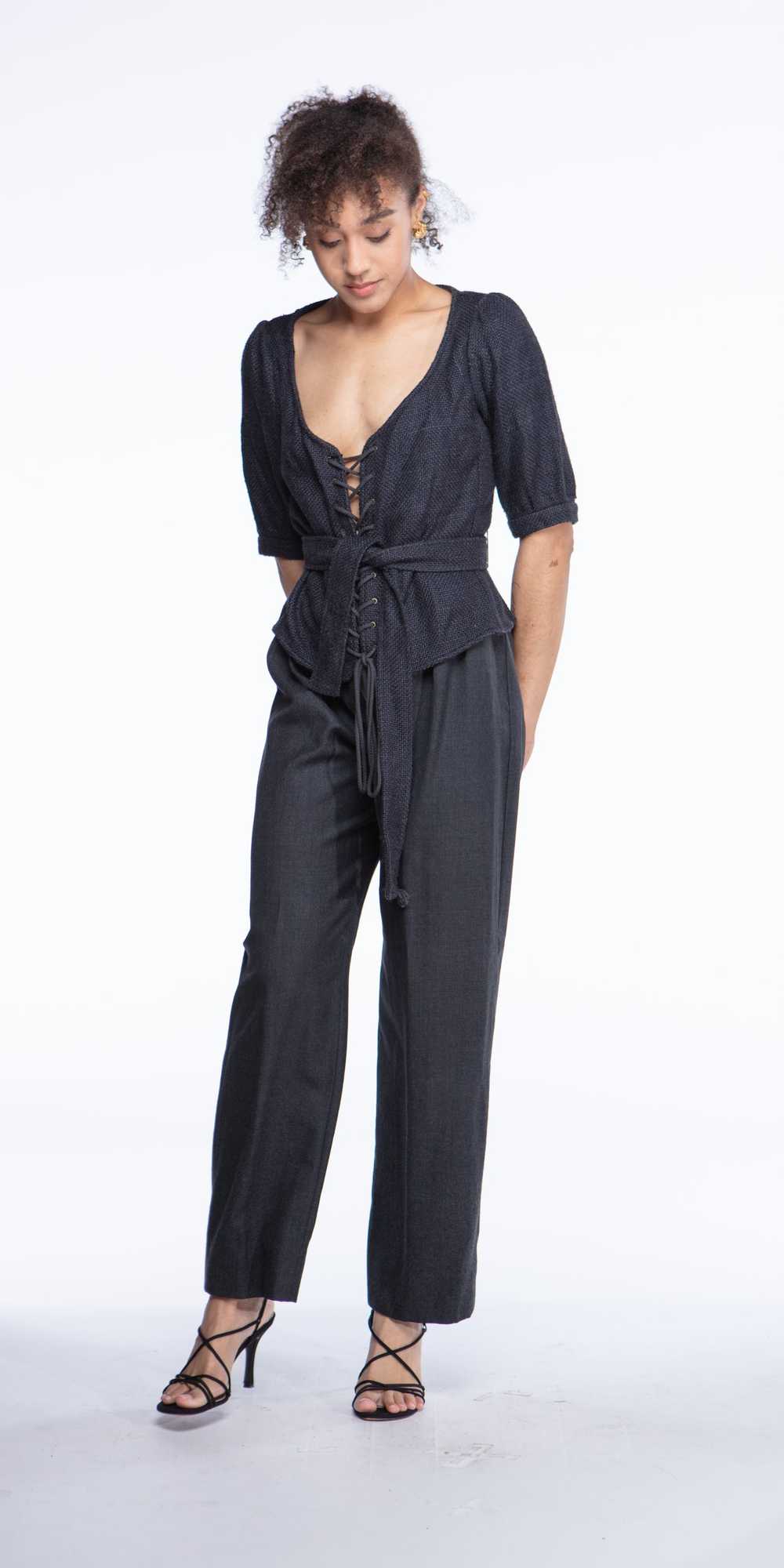 VIP【送料関税込】SAINT LAURENT WOOL TROUSERS Yves Saint Laurent brown wool trousers — Secundo Store