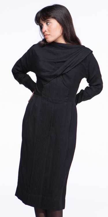 Crepe 1940s asymmetric dress