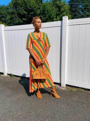 70s Dutches Individually Yours Striped Dress (Med… - image 1