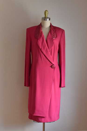 1980's | Hanae Mori | Shocking Pink Dress - image 1