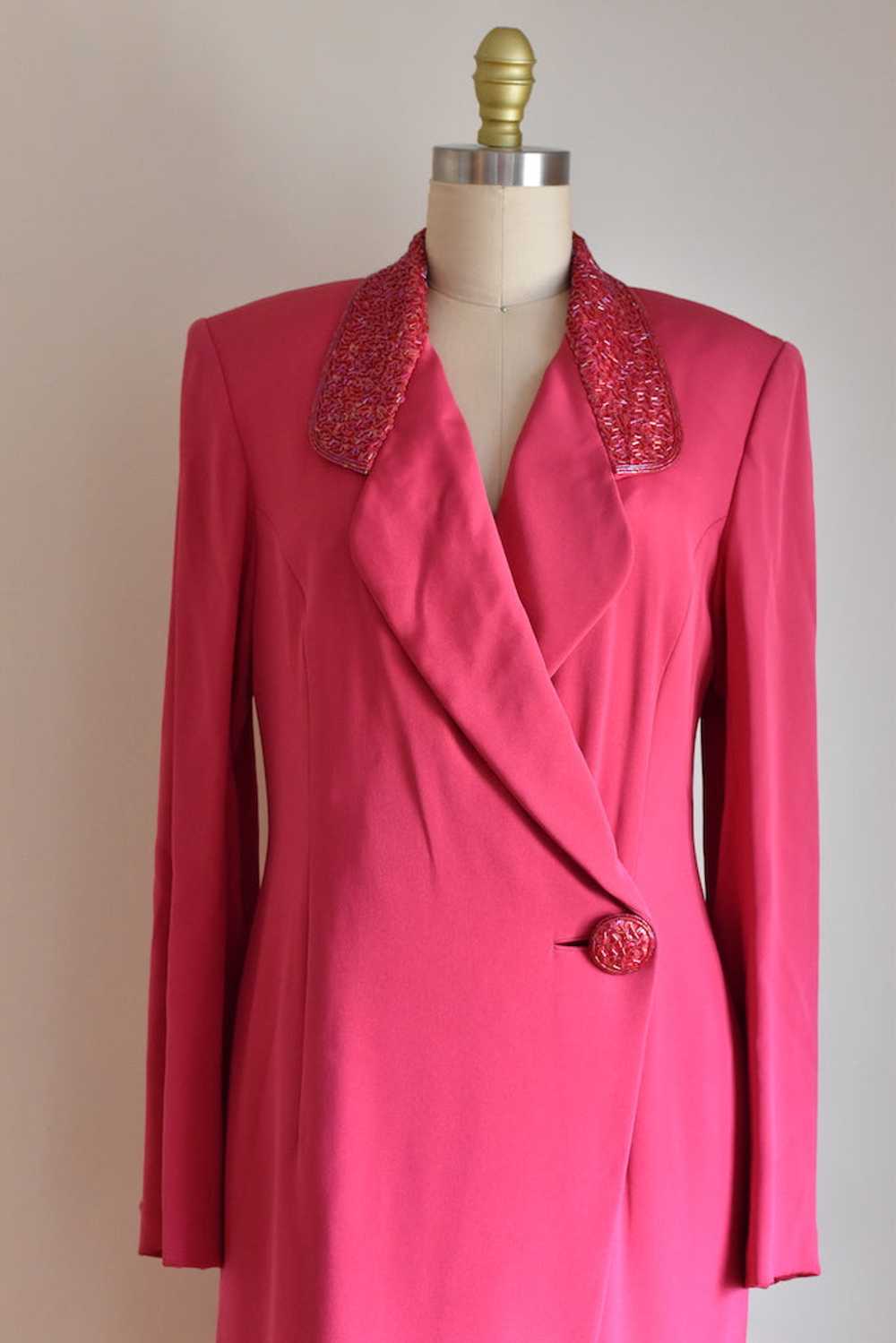 1980's | Hanae Mori | Shocking Pink Dress - image 2