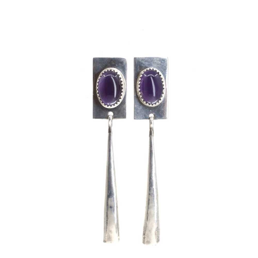 Amethyst Drop Earrings - image 1