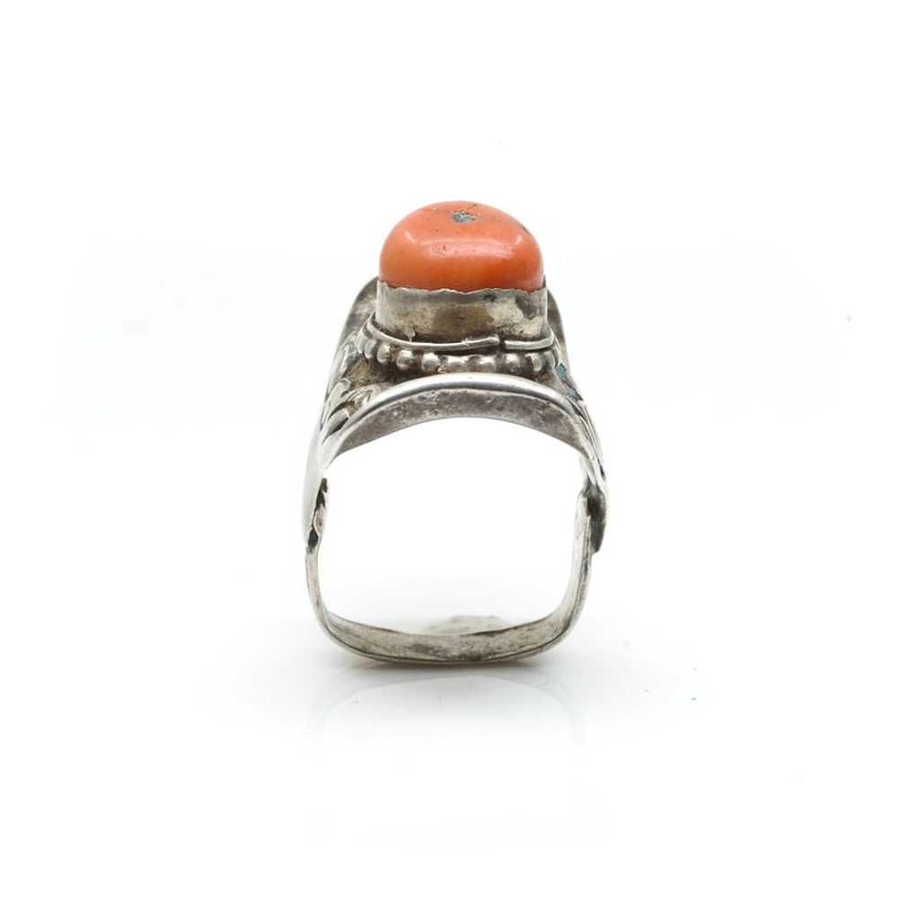 Tibetan Coral Saddle Ring - 12 - image 4