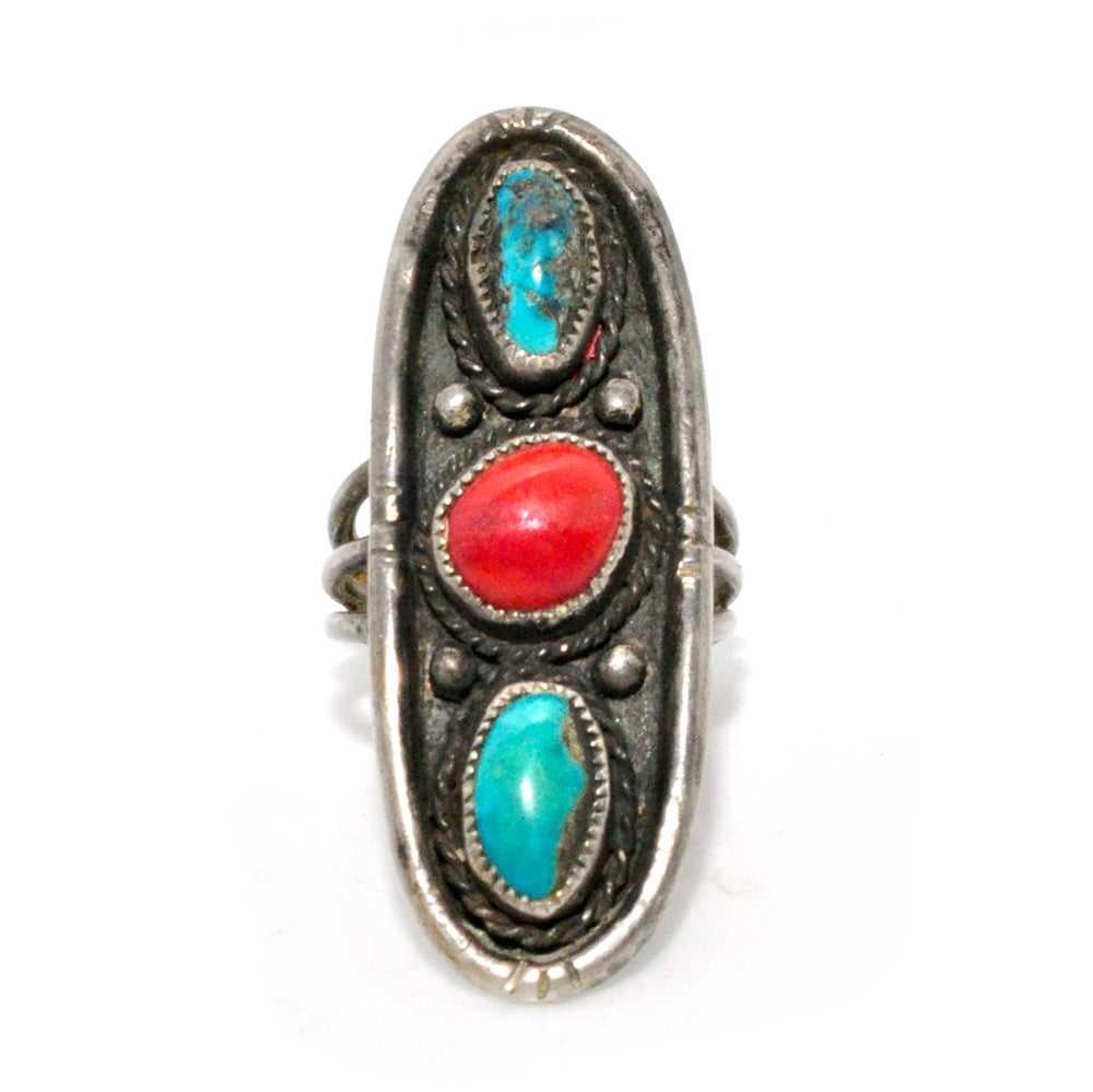 Turquoise Trilogy Ring - Sz 8 - image 1