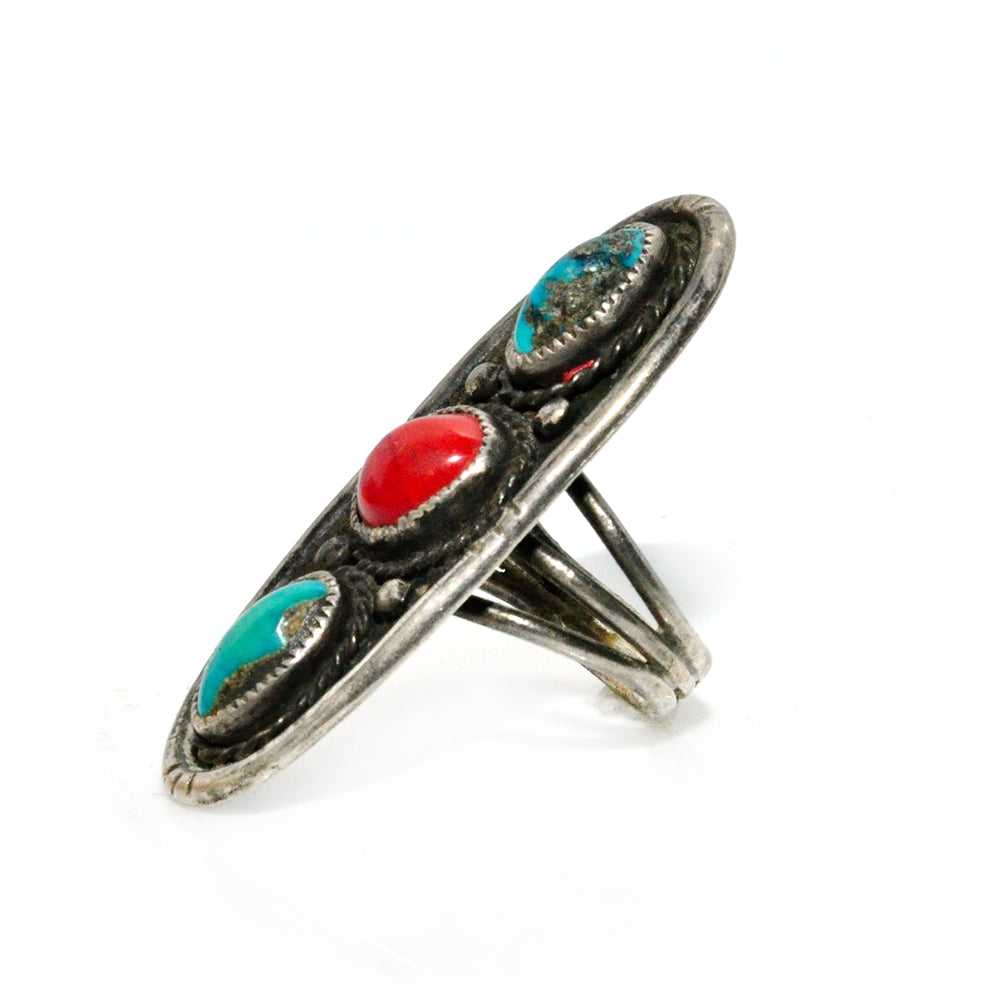 Turquoise Trilogy Ring - Sz 8 - image 2