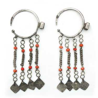 Berber Coral Curtain Earrings - image 1