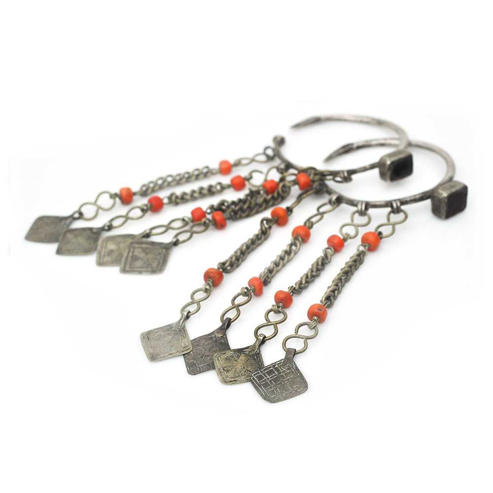 Berber Coral Curtain Earrings - image 3