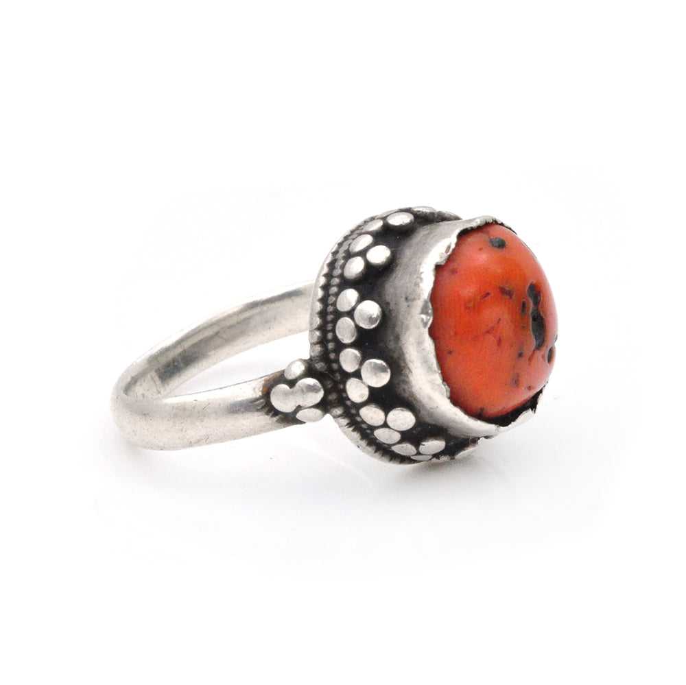 Tibetan Coral Ring - 9.5 - image 2