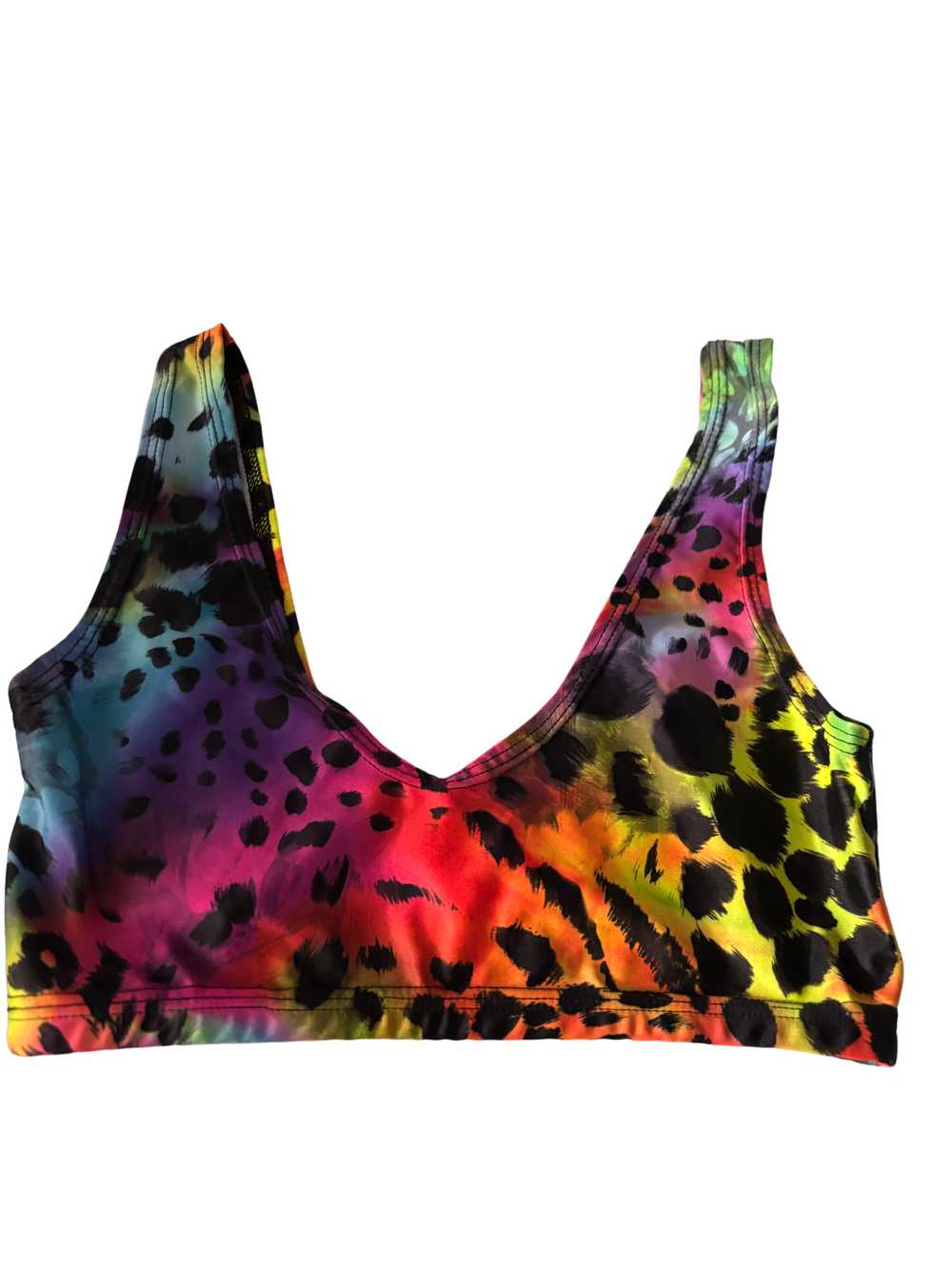 Freedom Rave Wear Lime blonde Rainbow Leopard Top… - image 1