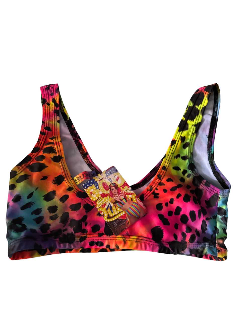 Freedom Rave Wear Lime blonde Rainbow Leopard Top… - image 2