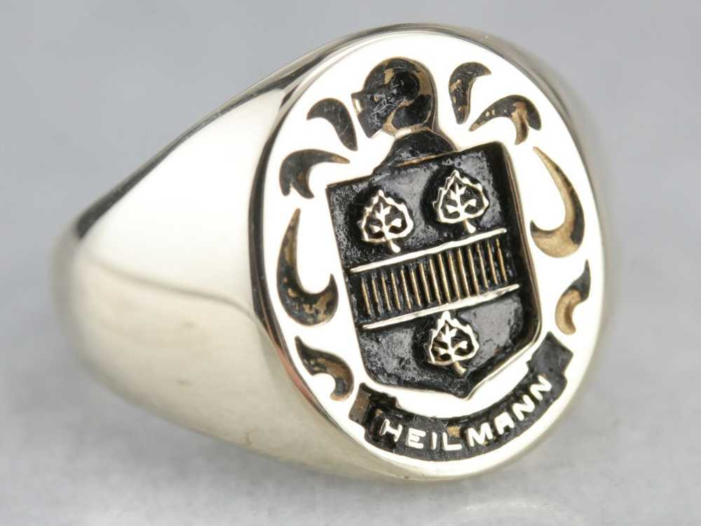 Vintage Heilmann Coat of Arms Signet Ring - image 1