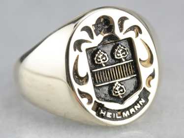 Vintage Heilmann Coat of Arms Signet Ring - image 1