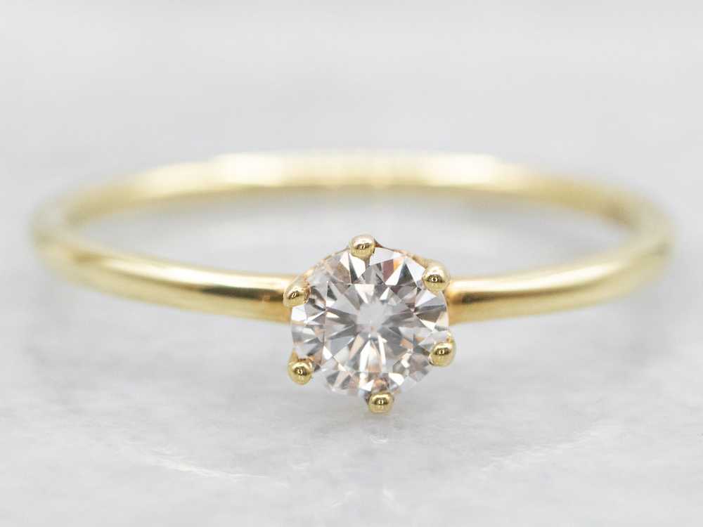 Six Prong Diamond Solitaire Engagement Ring - image 1