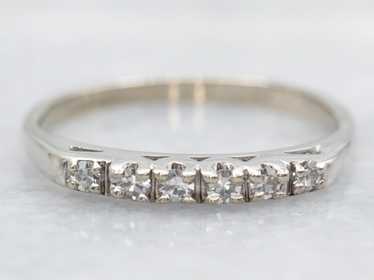 White Gold Diamond Wedding Band - image 1