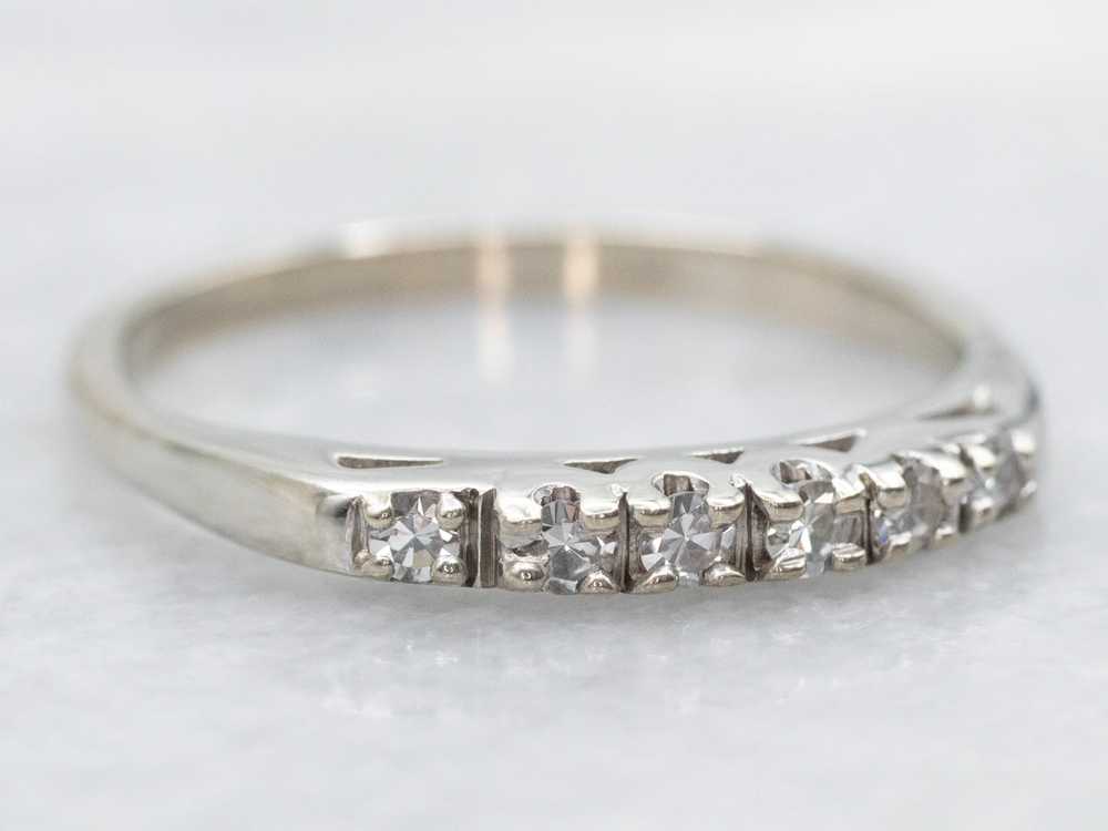 White Gold Diamond Wedding Band - image 2